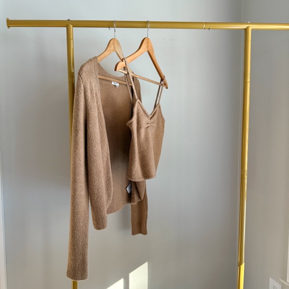 EUC Madewell 2 Piece Haskell Crop Cardigan Sweater Tank Set in Textured Yarn - Picture 1 of 6